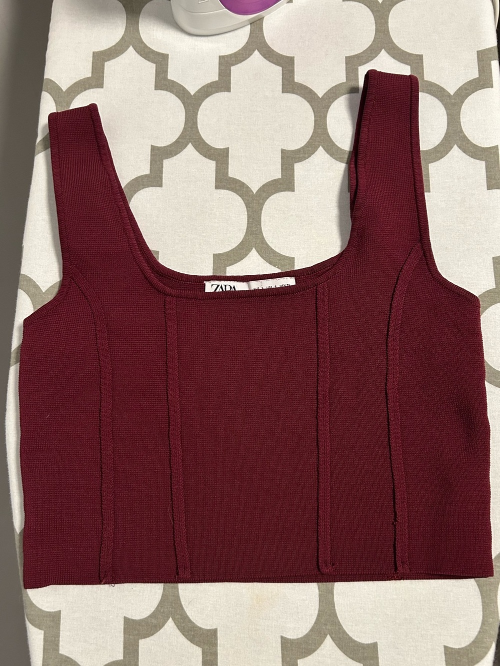 Zara crop top size small burgundy